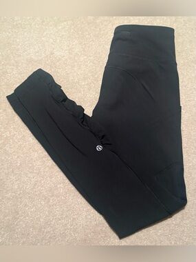 lululemon athletica Black Ruffle Side Leggings 28”